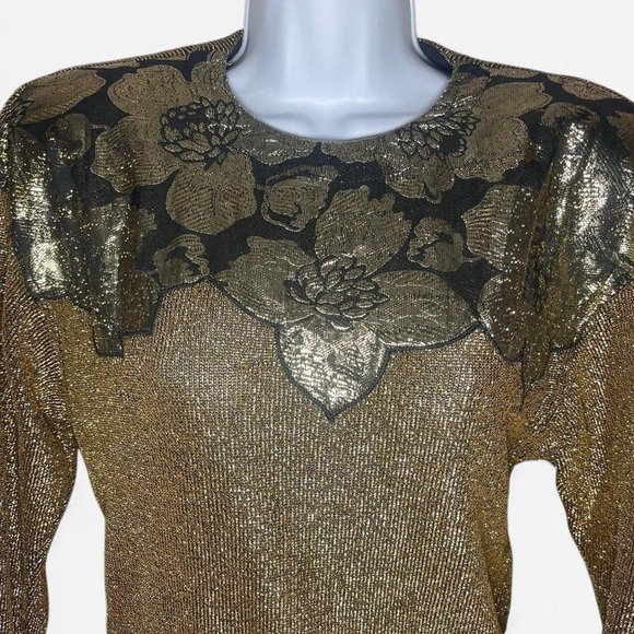 unknown Dresses & Skirts - Luxurious Gold and Black Long Sleeve Dress